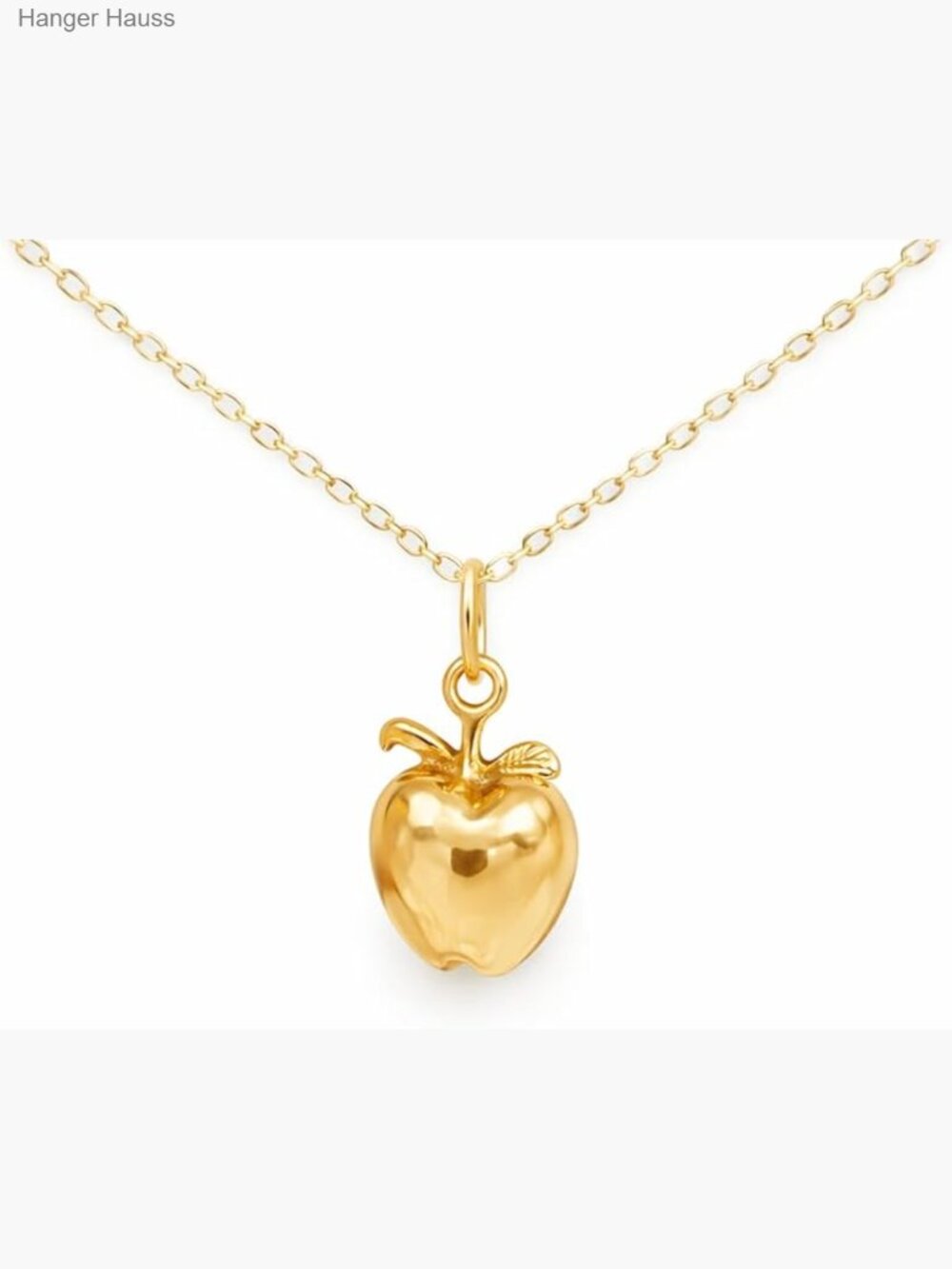 Gold Filled Apple Pendant Necklace Handmade Fruit Charm 18 Inch Chain